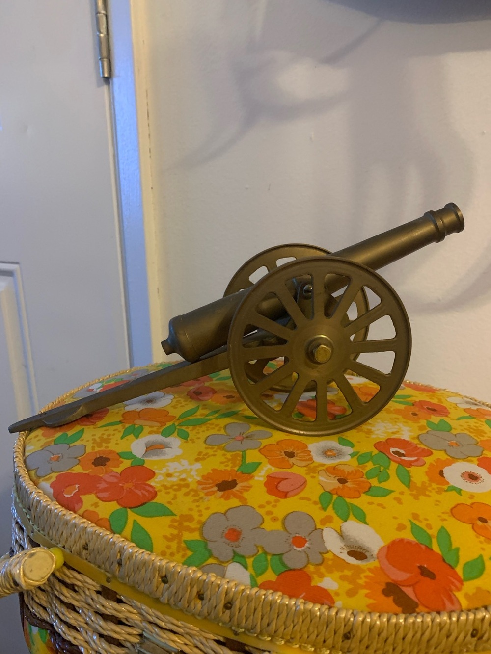 Large vintage Solid brass Cannon 12” Long Figurine House Decor